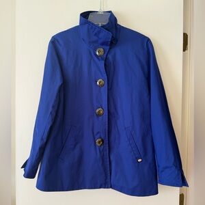 Ellen Tracy Royal Blue Spring Swing Jacket Water-resistant M